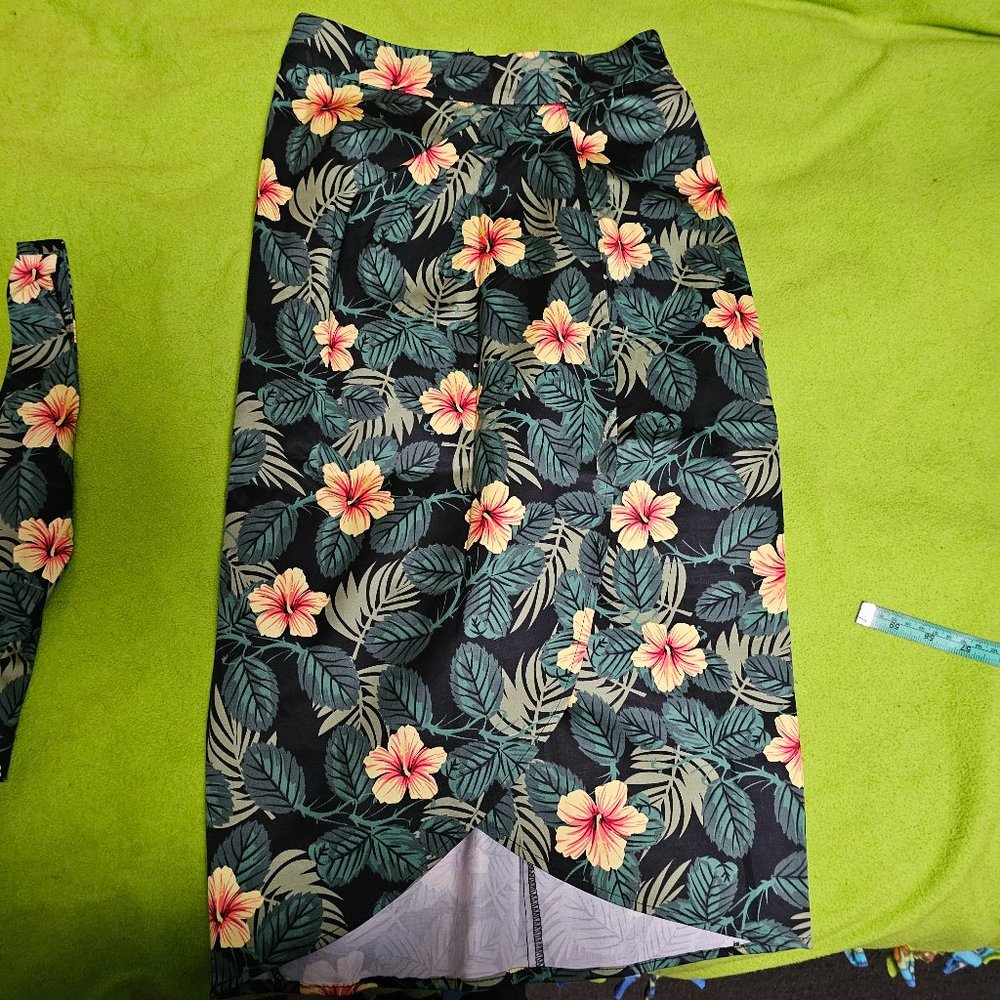 Collectif Kala Tropical Pencil Skirt